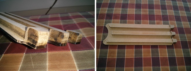 Ribbed Design Charred in Fire